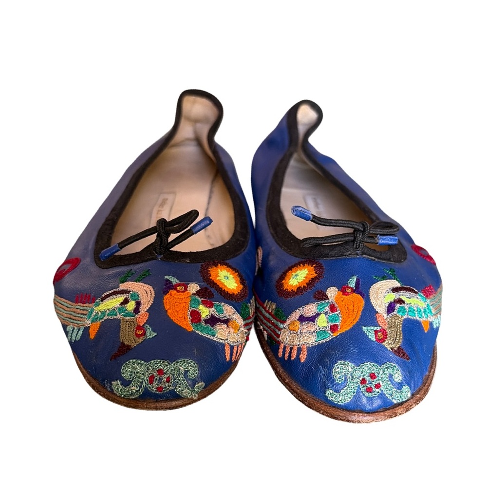Meher kakalia Embroidered Leather Ballet Flats - Hand Made - Picture 3 of 9